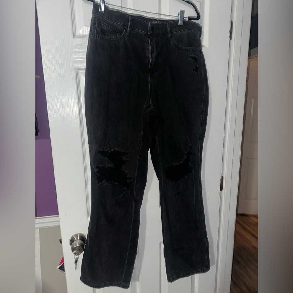 Judy Blue Black Distressed Flare Jeans